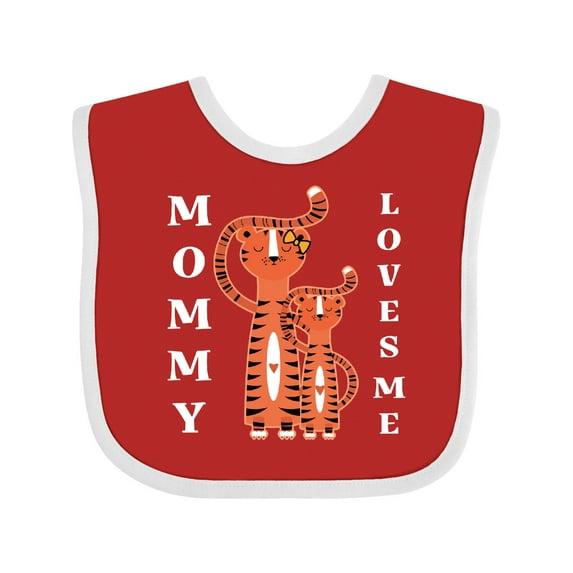 Inktastic Mommy Loves Me Tiger Boys or Girls Baby Bib