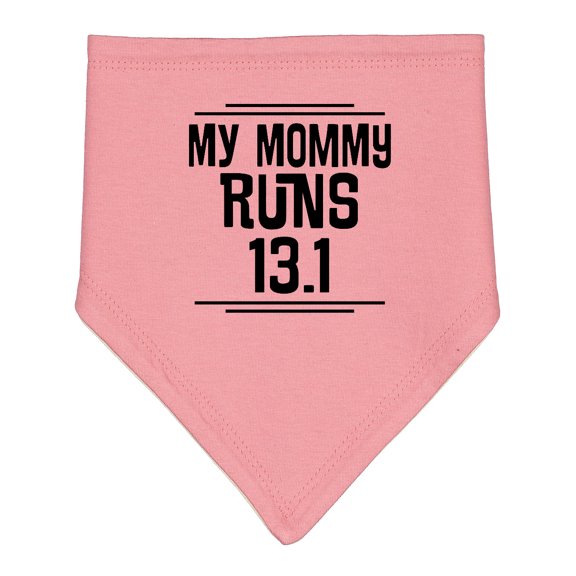 Inktastic Mommy Runs Half Marathon Baby Bandana Bib