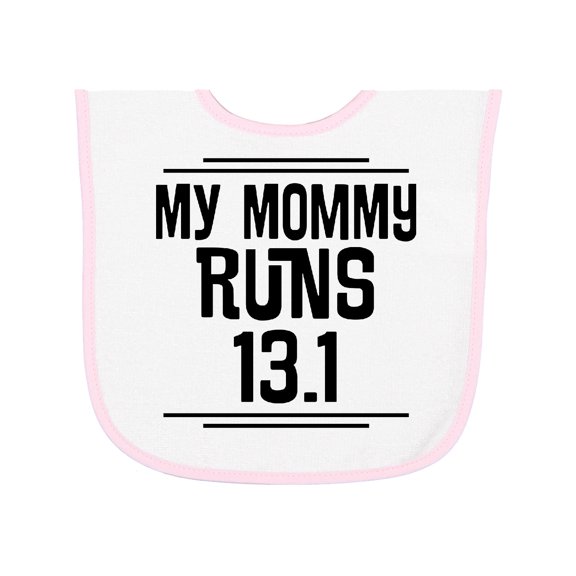 Inktastic Mommy Runs Half Marathon Baby Terry Cloth Bib