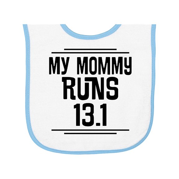 Inktastic Mommy Runs Half Marathon Baby Terry Cloth Bib