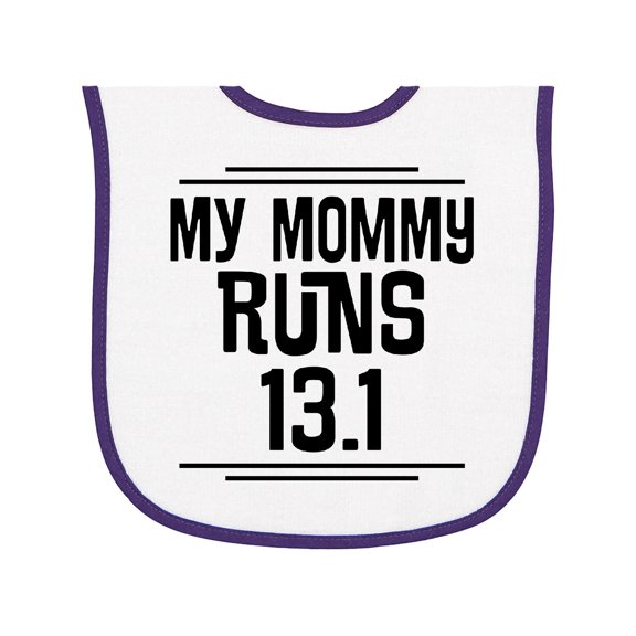 Inktastic Mommy Runs Half Marathon Baby Terry Cloth Bib