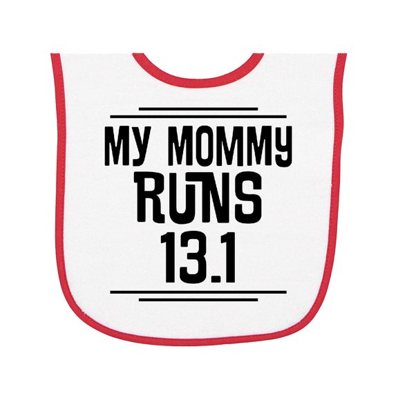Inktastic Mommy Runs Half Marathon Baby Terry Cloth Bib