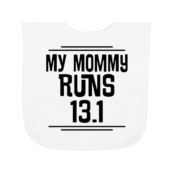 Inktastic Mommy Runs Half Marathon Baby Terry Cloth Bib