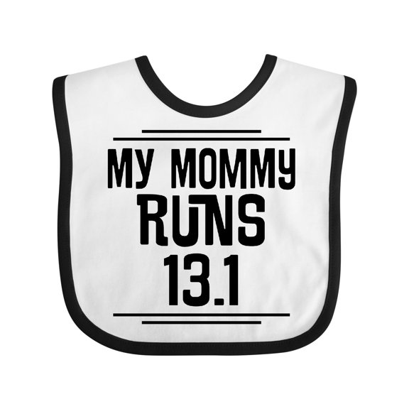 Inktastic Mommy Runs Half Marathon Boys or Girls Baby Bib