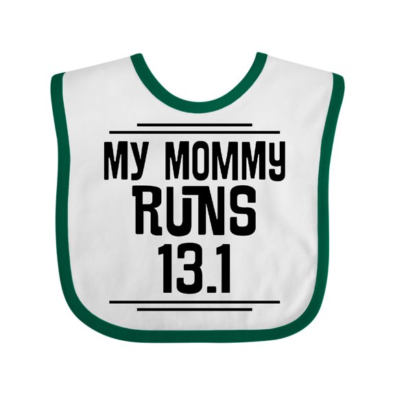 Inktastic Mommy Runs Half Marathon Boys or Girls Baby Bib