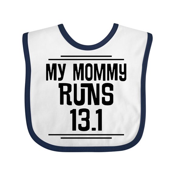 Inktastic Mommy Runs Half Marathon Boys or Girls Baby Bib