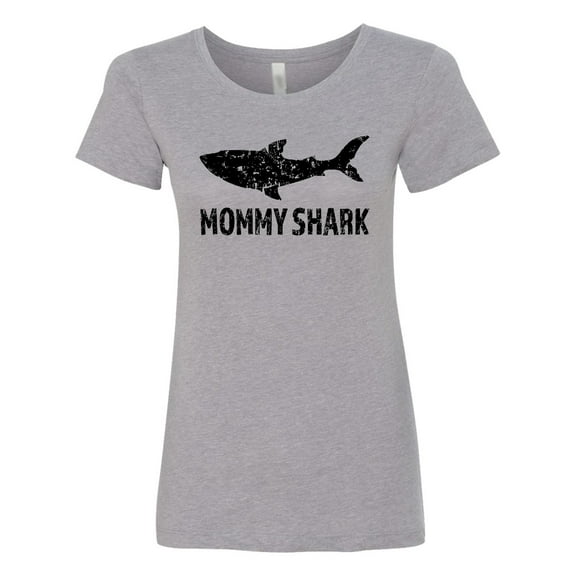 Inktastic Mommy Shark with Distressed Shark Women's T-Shirt
