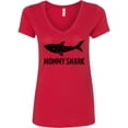 thumbnail image 1 of Inktastic Mommy Shark with Distressed Shark Women's V-Neck T-Shirt, 1 of 5