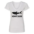 thumbnail image 1 of Inktastic Mommy Shark with Distressed Shark Women's V-Neck T-Shirt, 1 of 5