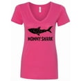 thumbnail image 1 of Inktastic Mommy Shark with Distressed Shark Women's V-Neck T-Shirt, 1 of 5