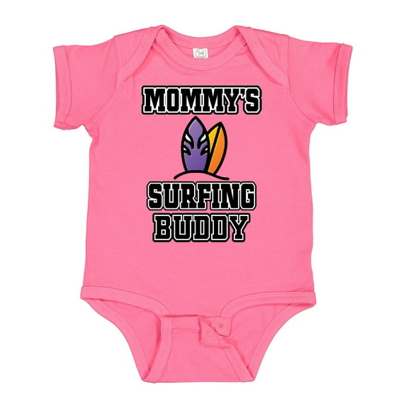 Inktastic Mommy Surfing Buddy Surfboard Boys or Girls Baby Bodysuit