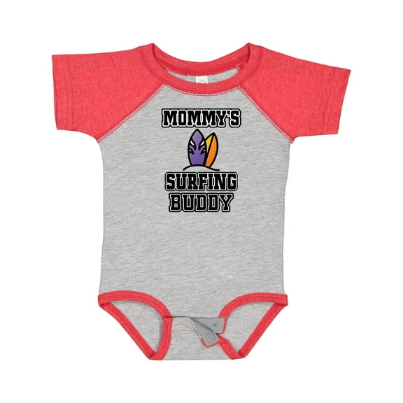 Inktastic Mommy Surfing Buddy Surfboard Boys or Girls Baby Bodysuit