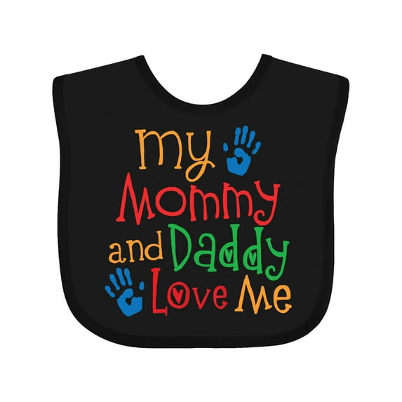 Inktastic Mommy and Daddy Love Me Boys or Girls Baby Bib
