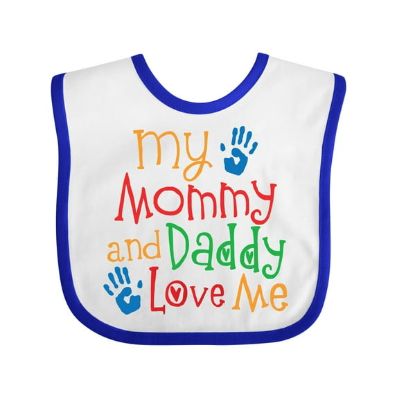 Inktastic Mommy and Daddy Love Me Boys or Girls Baby Bib