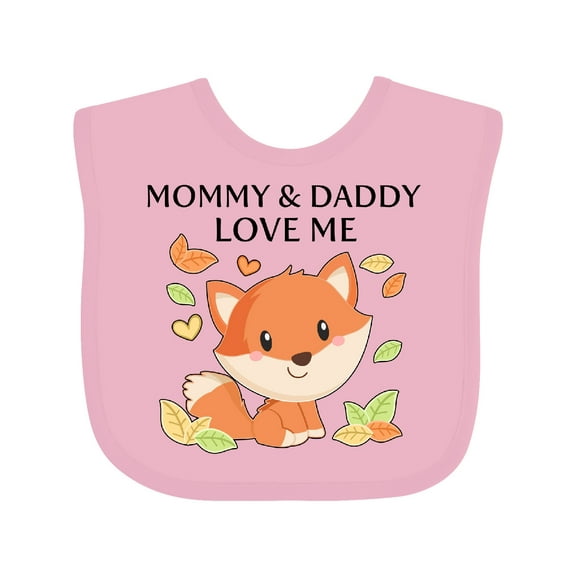 Inktastic Mommy and Daddy Love Me Little Fox Boys or Girls Baby Bib
