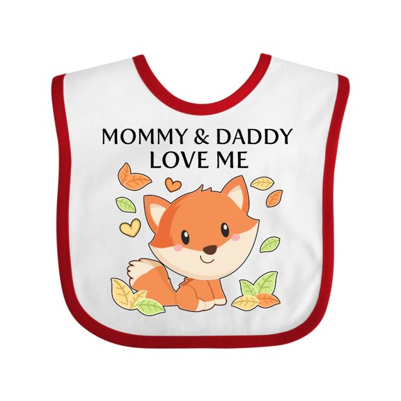 Inktastic Mommy and Daddy Love Me Little Fox Boys or Girls Baby Bib