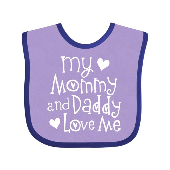 Inktastic Mommy and Daddy Love Me Valentine Boys or Girls Baby Bib