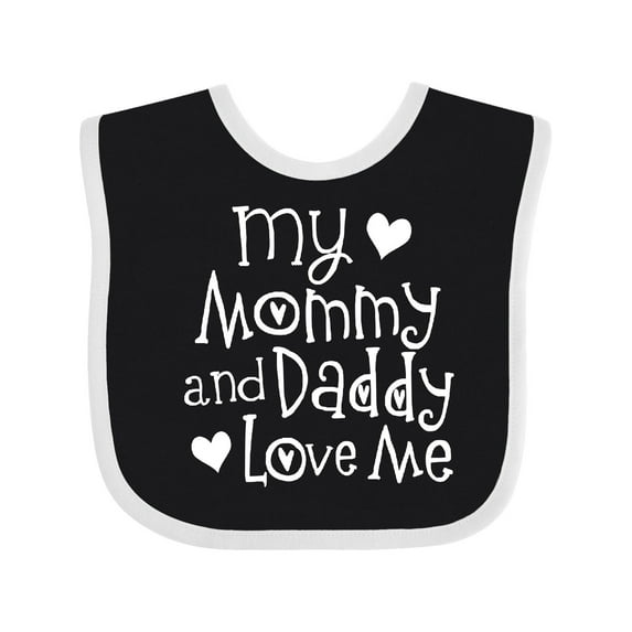 Inktastic Mommy and Daddy Love Me Valentine Boys or Girls Baby Bib