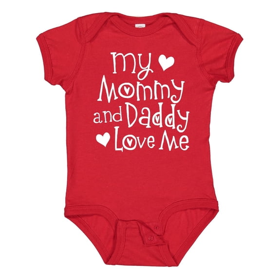 Inktastic Mommy and Daddy Love Me Valentine Boys or Girls Baby Bodysuit