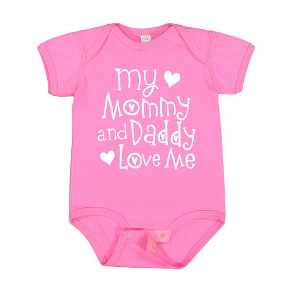 Inktastic Mommy and Daddy Love Me Valentine Boys or Girls Baby Bodysuit