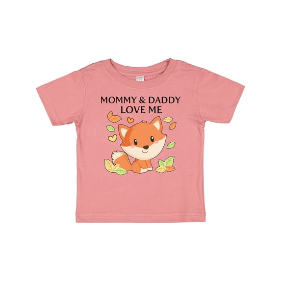 Inktastic Mommy and Daddy Love Me- little fox Boys or Girls Baby T-Shirt