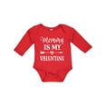 thumbnail image 1 of Inktastic Mommy is My Valentine Boys Boys Long Sleeve Baby Bodysuit, 1 of 5