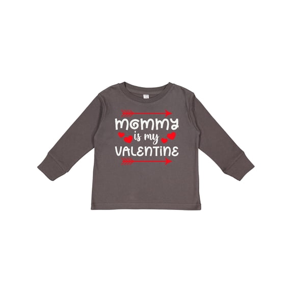 Inktastic Mommy is My Valentine Cute Hearts Boys or Girls Long Sleeve Toddler T-Shirt