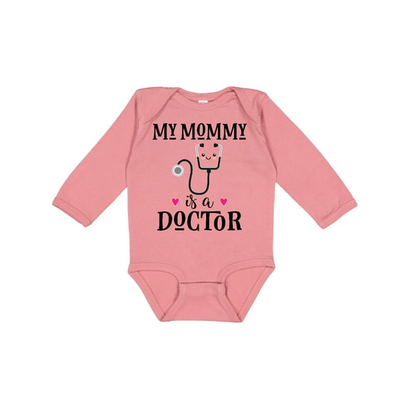 Inktastic Mommy is a Doctor Baby Gift Girls Long Sleeve Baby Bodysuit