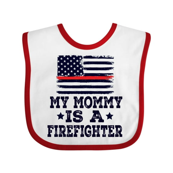 Inktastic Mommy is a Firefighter Boys or Girls Baby Bib