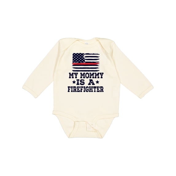 Inktastic Mommy is a Firefighter Boys or Girls Long Sleeve Baby Bodysuit