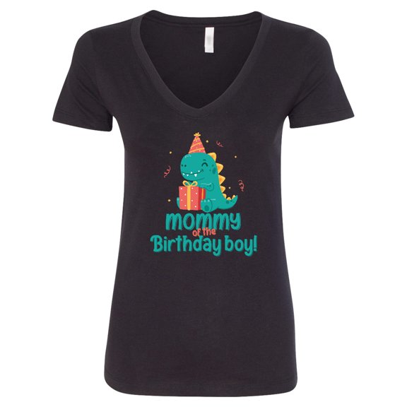 Inktastic Mommy of the Birthday Boy Women's V-Neck T-Shirt