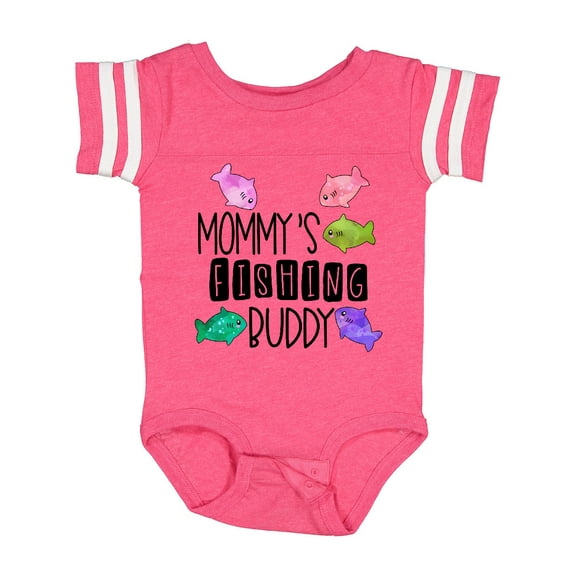 Inktastic Mommy's Fishing Buddy with Colorful Fish Boys or Girls Baby Bodysuit