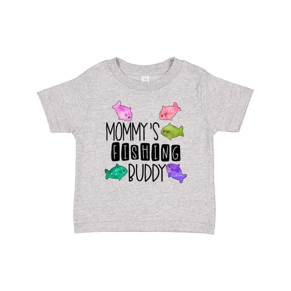 Inktastic Mommy's Fishing Buddy with Colorful Fish Boys or Girls Baby T-Shirt