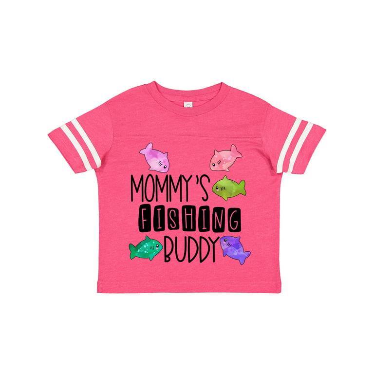 Inktastic Mommy's Fishing Buddy with Colorful Fish Boys or Girls Toddler T- Shirt 