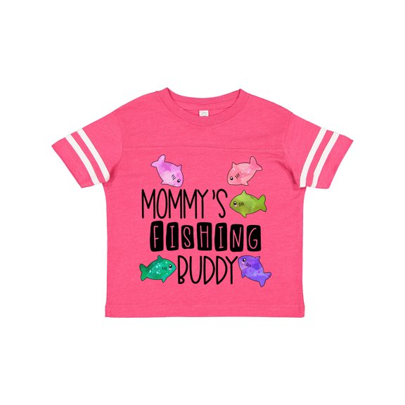 Inktastic Mommy's Fishing Buddy with Colorful Fish Boys or Girls Toddler T-Shirt