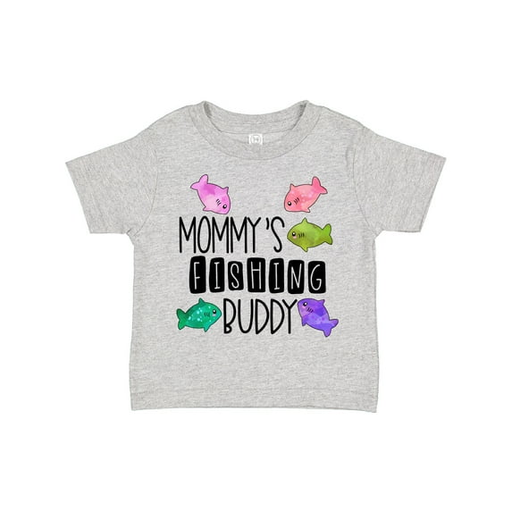 Inktastic Mommy's Fishing Buddy with Colorful Fish Boys or Girls Toddler T-Shirt