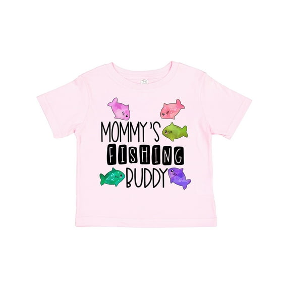 Inktastic Mommy's Fishing Buddy with Colorful Fish Boys or Girls Toddler T-Shirt