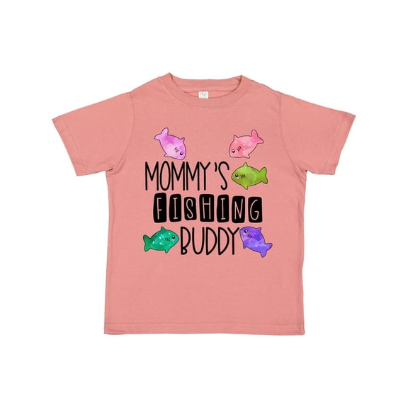 Inktastic Mommy's Fishing Buddy with Colorful Fish Boys or Girls Toddler T-Shirt