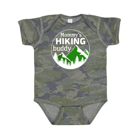 Inktastic Mommy's Hiking Buddy with Mountains and Trees Boys or Girls Baby Bodysuit
