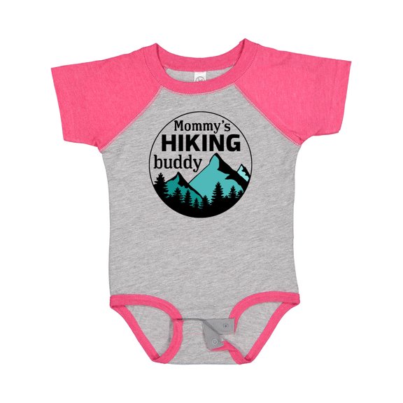 Inktastic Mommy's Hiking Buddy with Mountains and Trees Boys or Girls Baby Bodysuit