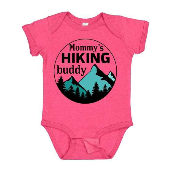 Inktastic Mommy's Hiking Buddy with Mountains and Trees Boys or Girls Baby Bodysuit