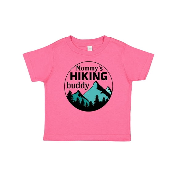 Inktastic Mommy's Hiking Buddy with Mountains and Trees Boys or Girls Baby T-Shirt