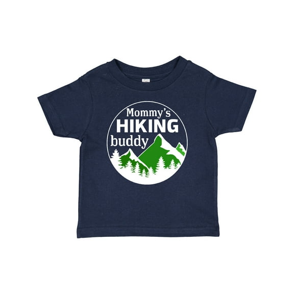 Inktastic Mommy's Hiking Buddy with Mountains and Trees Boys or Girls Baby T-Shirt