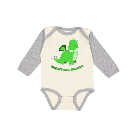 Inktastic Mommy's Lil' Dragon Boys or Girls Long Sleeve Baby Bodysuit