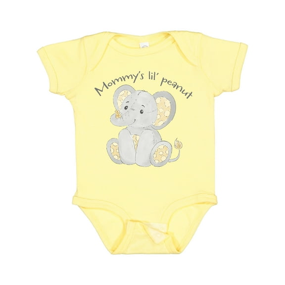 Inktastic Mommy's Lil' Peanut Polka Dot Elephant Boys or Girls Baby Bodysuit