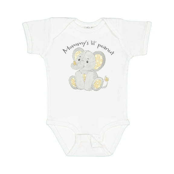 Inktastic Mommy's Lil' Peanut Polka Dot Elephant Boys or Girls Baby Bodysuit