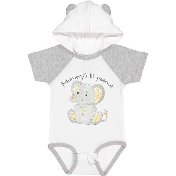 Inktastic Mommy's Lil' Peanut Polka Dot Elephant Boys or Girls Baby Bodysuit