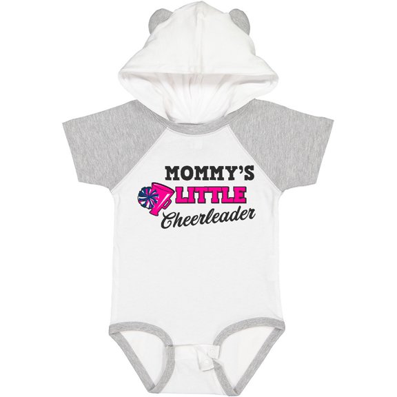 Inktastic Mommy's Little Cheerleader with Megaphone and Pom Poms Girls Baby Bodysuit