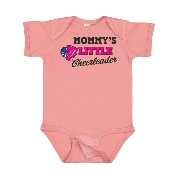 Inktastic Mommy's Little Cheerleader with Megaphone and Pom Poms Girls Baby Bodysuit