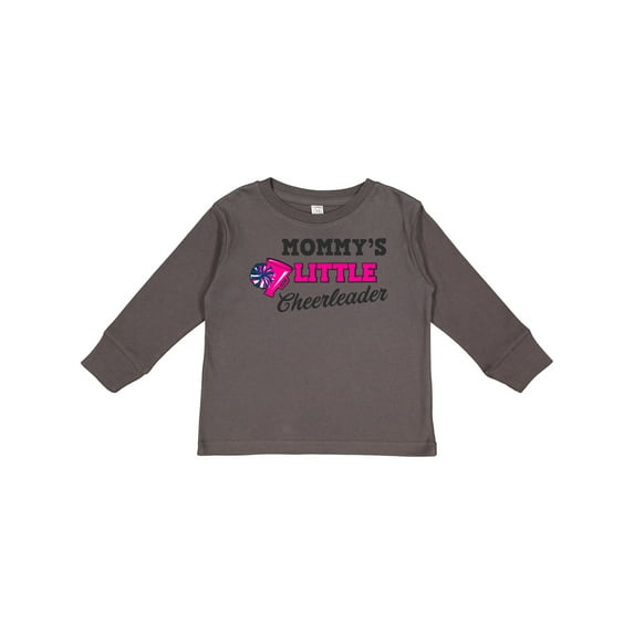 Inktastic Mommy's Little Cheerleader with Megaphone and Pom Poms Girls Long Sleeve Toddler T-Shirt